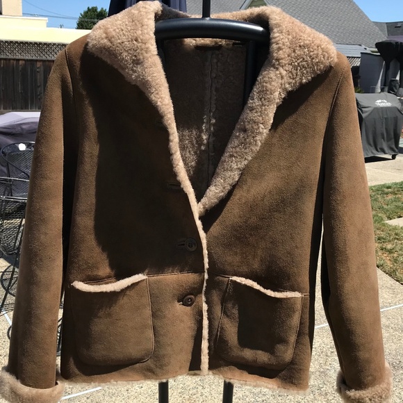 Territory Ahead, Leather Sherpa Brown Coat Medium - Picture 1 of 5